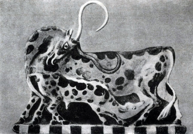 107 6. Коза с козленком. Фаянсовая табличка. Середина 2 тысячелетия до н. э. Гераклейон. Музей.