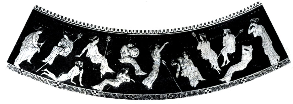 194 6. Дионис и его свита. Роспись лекифа. Около 430 г. до н. э. Берлин. 