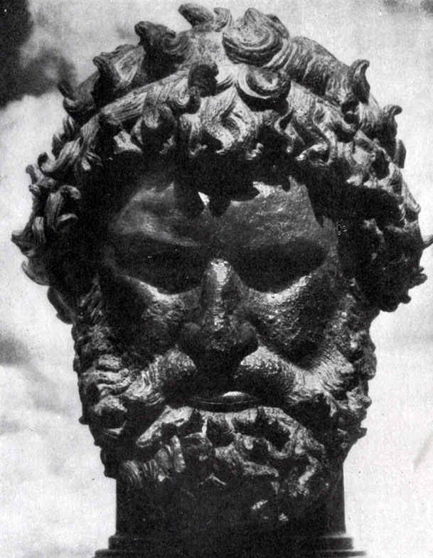  217 а. Круг Лисиппа, возможно, Лисистрат. Голова кулачного бойца из Олимпии. Бронза. Около 330 г. до н. э. Афины. Национальный музей.