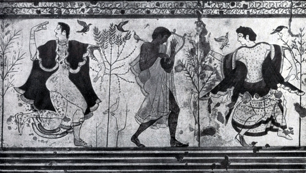251. Танец. Роспись гробницы в Корнето. Начало 5 в. до н. э. 