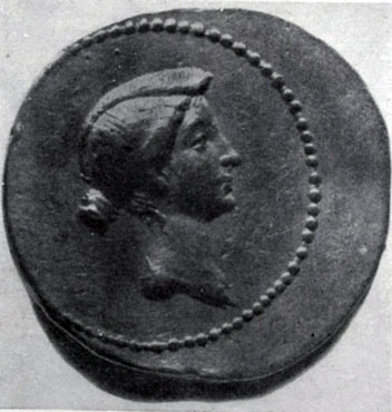 279 6. Римская золотая монета с портретом Октавии. Третья четверть 1 в. до н. э. Берлин.