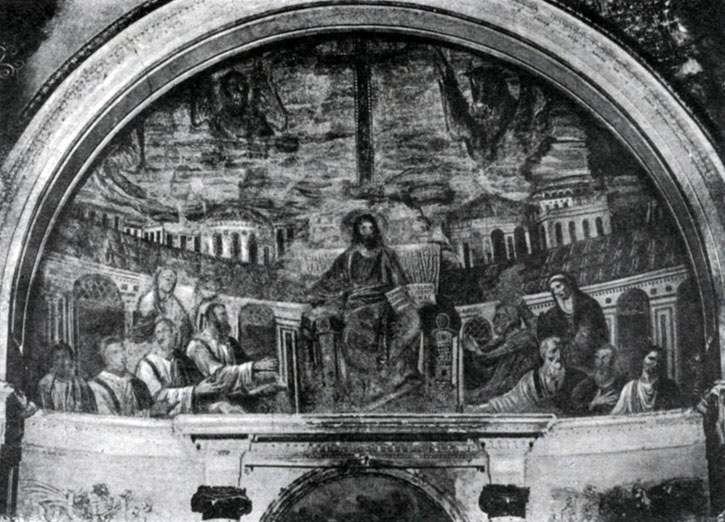309 а. Алтарная мозаика церкви Санта Пуденциана в Риме. Около 400 г. Частично реставрирована. 