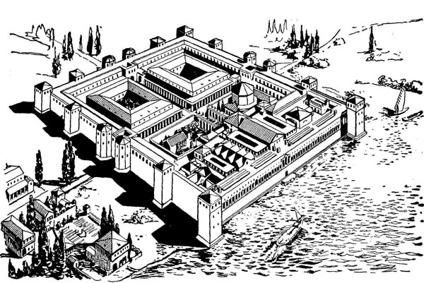 Дворец Диоклетиана в Сплите. Реконструкция.