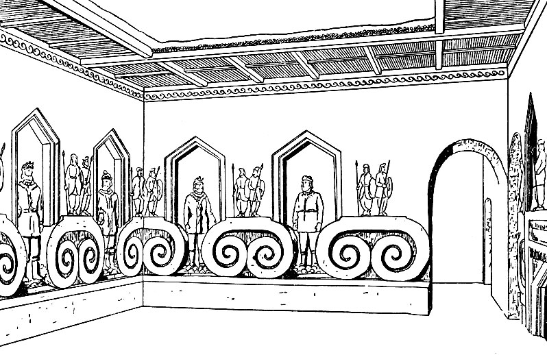 «Зал воинов» во дворце Топрак-кала. Реконструкция.