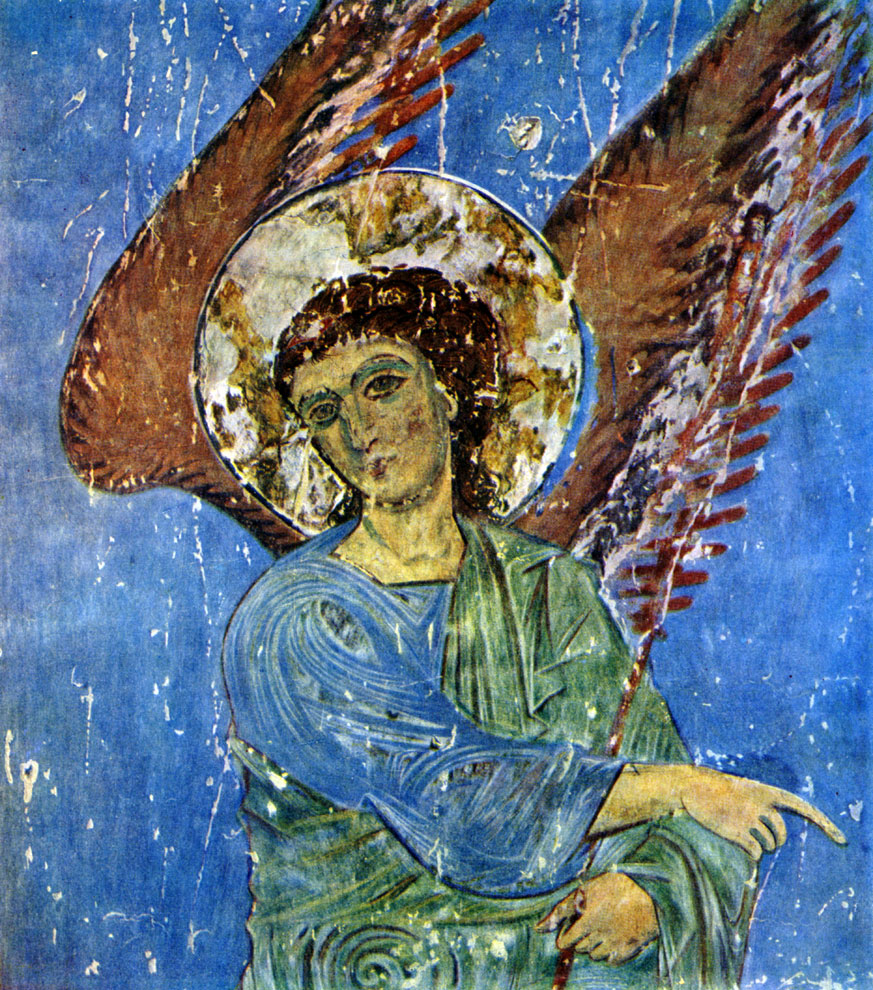 Ангел. Фрагмент фрески храма Кинцвиси. Конец 12 - начало 13 вв.