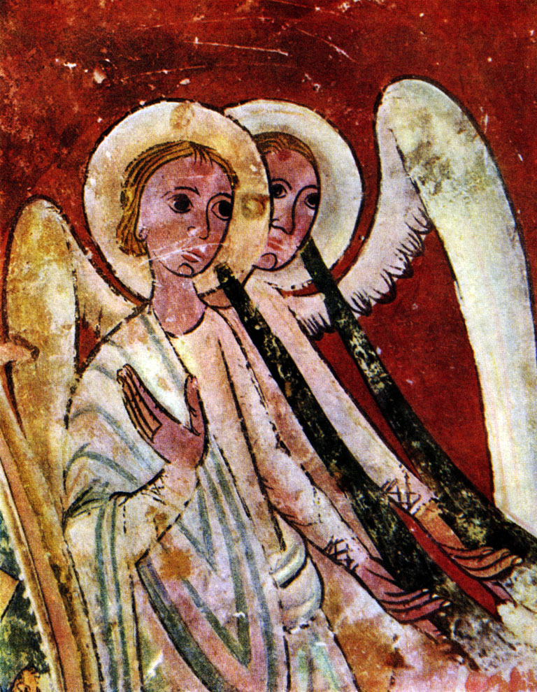 Ангелы Страшного суда. Фрагмент фрески из церкви Сан Пабло в Касересе. Около 1200 г. Сольсона, Археологический музей.