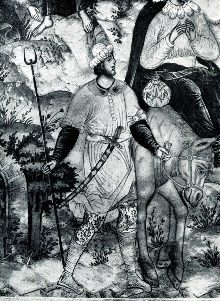 144.  Фрагмент фрески из цикла «Житие Елисея» в церкви Ильи Пророка в Ярославле. 1680 г.