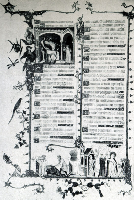 241 а. Жан Пюсель. Лист Белышльского бревиария. 1343 г. Париж, Национальная библиотека.