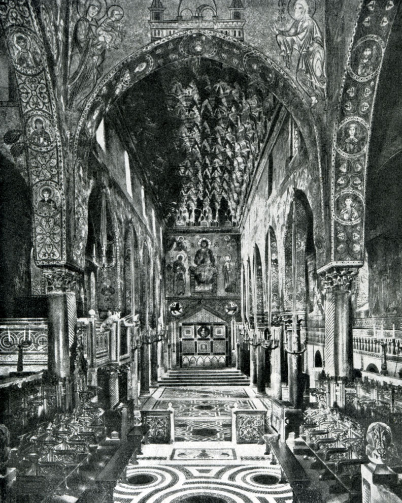 336.  Палатинская  капелла в Палермо. 1129 -1143 гг. Внутренний вид.