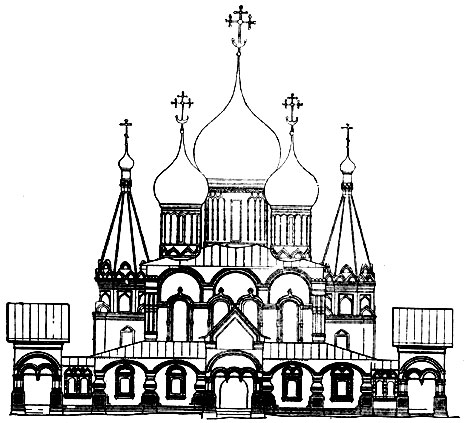 Церковь Иоанна Златоуста в Коровниках в Ярославле. Западный фасад.