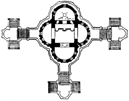 Церковь Покрова в Филях. 1690-1693гг. План.