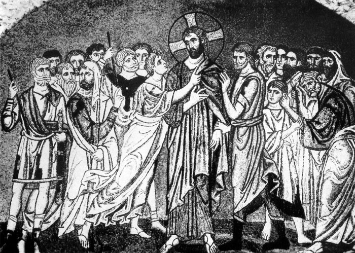  21.  .  ''.  XI .(L'incredulite de Saint Thomas. Mosaique de Daphni. Fin du Xles.) 