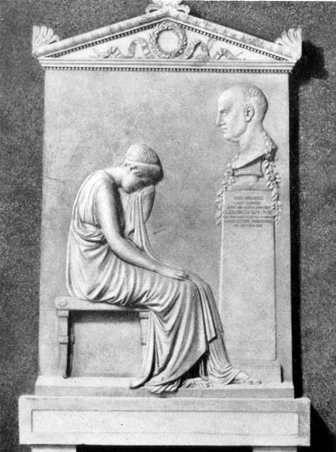  16. . .         . 1808.(Antonio Canova. Stele funeraire Volpato. 1808. Eglise des Saints-Apotres, Rome.) 