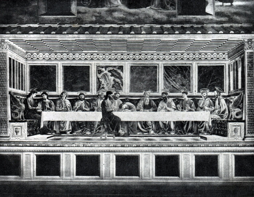илл.67 Андреа дель Кастаньо. Тайная вечеря. Фреска церкви Санта Аполлония во Флоренции. 1445-1450 гг.