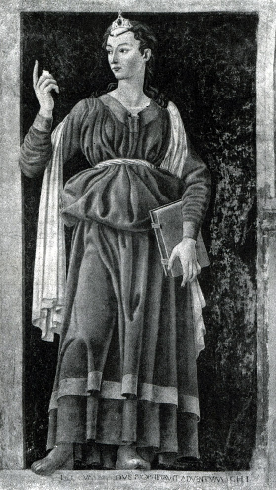 илл.68 Андреа дель Кастаньо. Сивилла Кумская. Фреска из виллы Пандольфини. Ок. 1450 г. Флоренция, церковь Санта Аполлония.