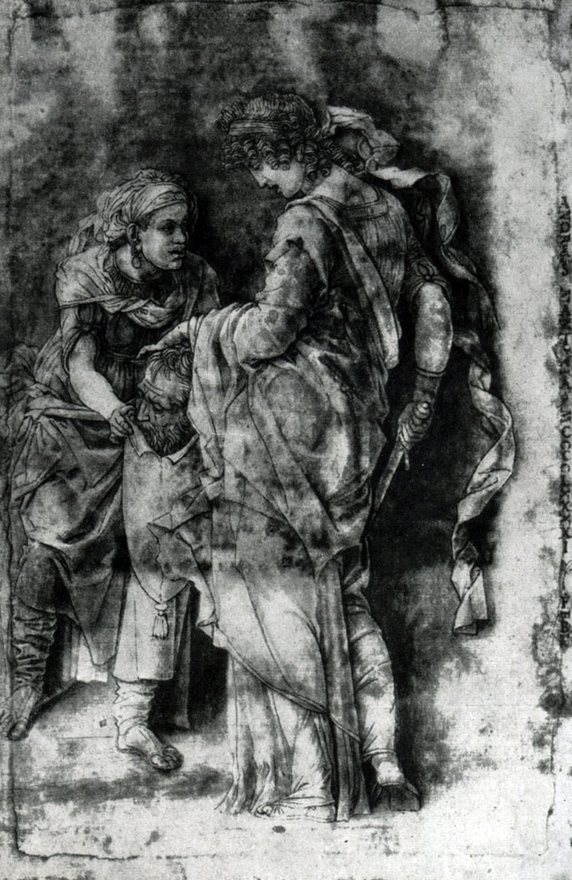 илл.95 Мантенья. Юдифь. Рисунок. Перо, отмывка кистью. 1491 г. Флоренция, Уффици. 