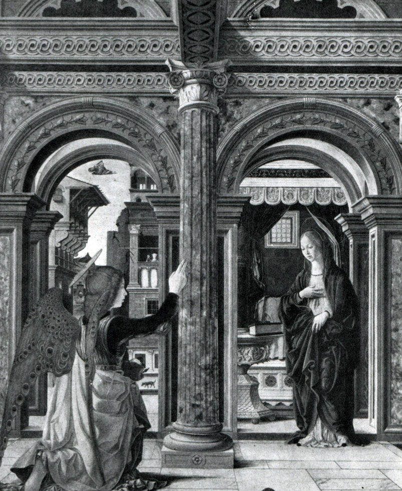 илл.96 Франческо дель Косса. Благовещение. 1470-1472 гг. Дрезден, Картинная галлерея.