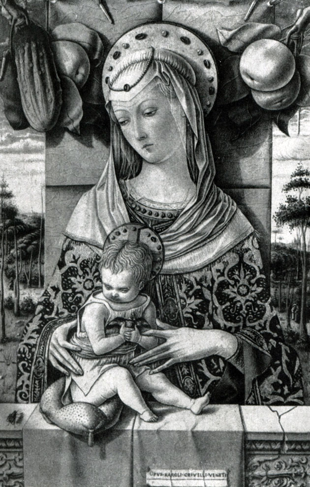 илл.102 Карло Кривелли. Мадонна с младенцем. Ок. 1470 г. Нью-Йорк, Метрополитен-музей.