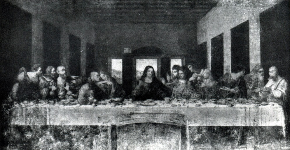 илл.131а Леонардо да Винчи. Тайная вечеря. Фреска в трапезной монастыря Санта Мария делле Грацие в Милане. 1495-1497 гг.