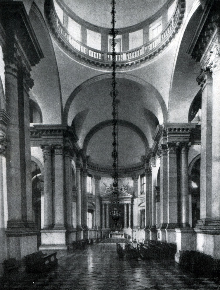 илл.192 Палладио. Церковь Сан Джорджо Маджоре в Венеции. Начата в 1565 г. Внутренний вид.