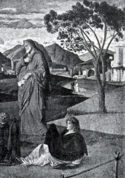илл.195б Джованни Беллини. Преображение. Фрагмент. 1480-е гг. Неаполь, музей Каподимонте.