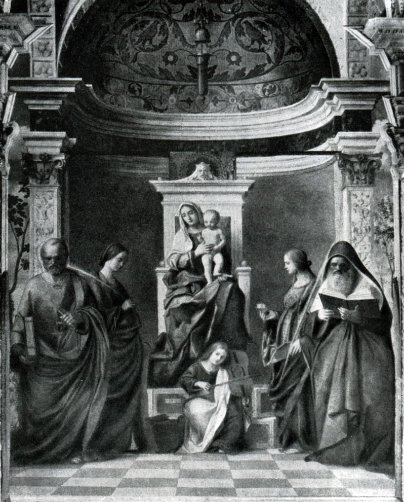 197. Джованни Беллини. Мадонна со святыми. 1505. Венеция, церковь Сан Дзаккария.
