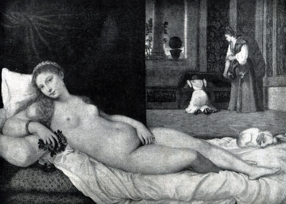 илл.211 Тициан. Венера Урбинская. Ок. 1538 г. Флоренция, Уффици.