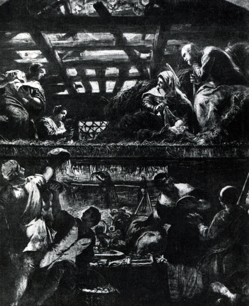 илл.236 Тинторетто. Поклонение пастухов. 1576-1581 гг. Венеция, скуола ди Сан Рокко.