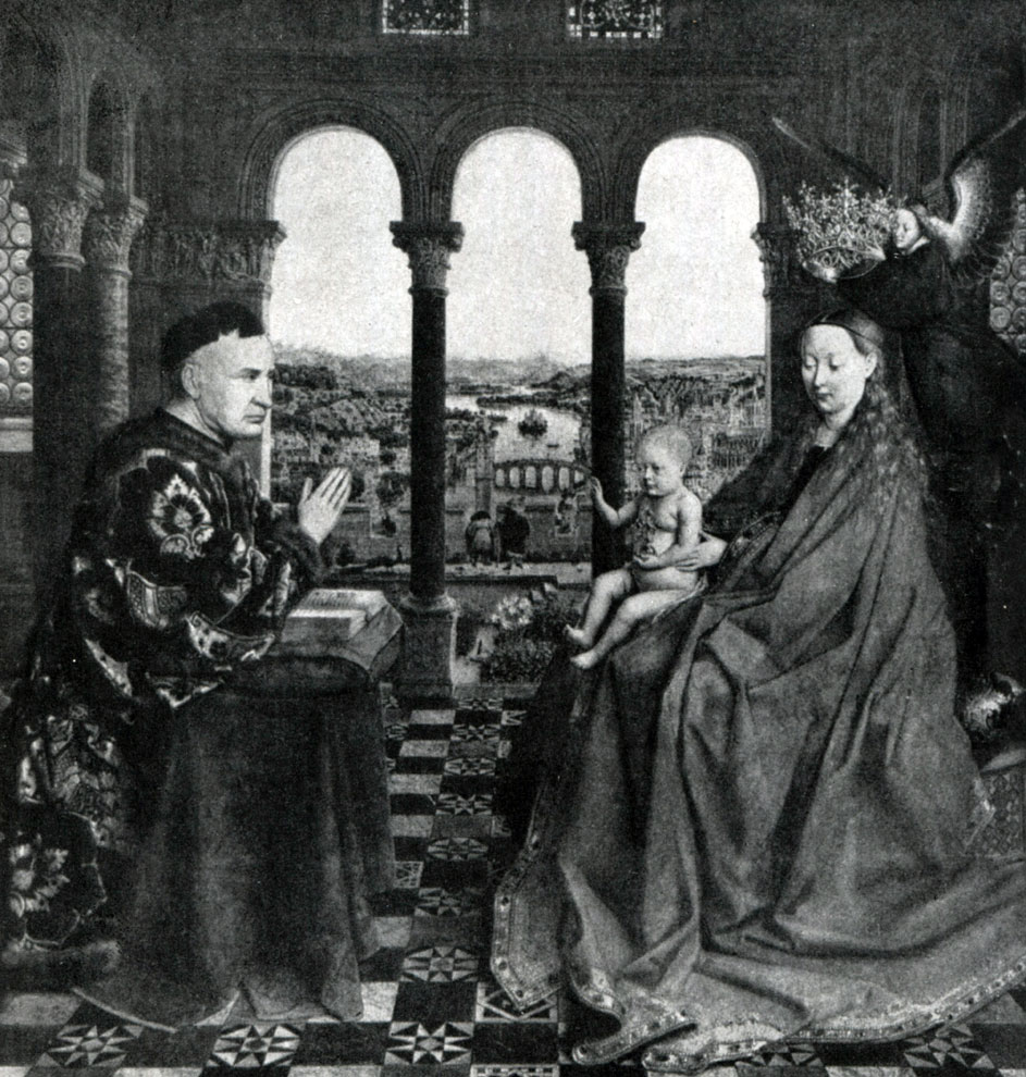 илл.250 Ян ван Эйк. Мадонна канцлера Роллена. 1435/36 г. Париж, Лувр.