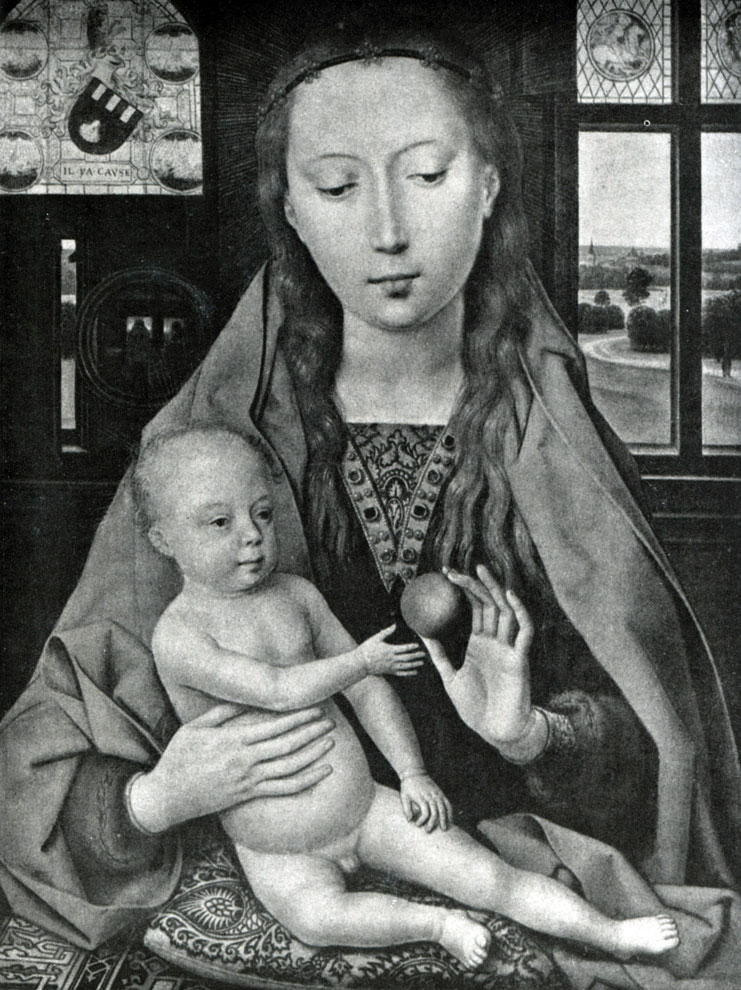 илл.270 Мемлинг. Мария с младенцем. Левая створка диптиха Ньювенхове. 1487 г. Брюгге, музей Мемлинга.