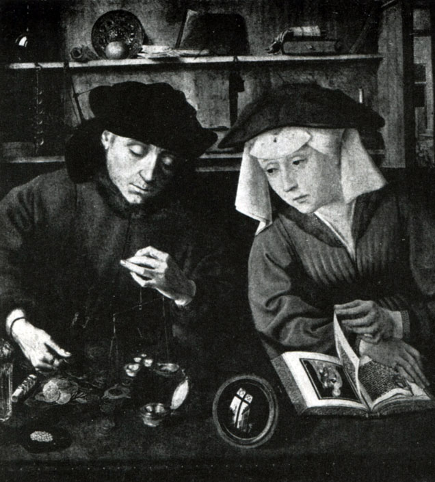 илл.276а Квентин Массейс. Меняла с женой. 1514 г. Париж, Лувр.