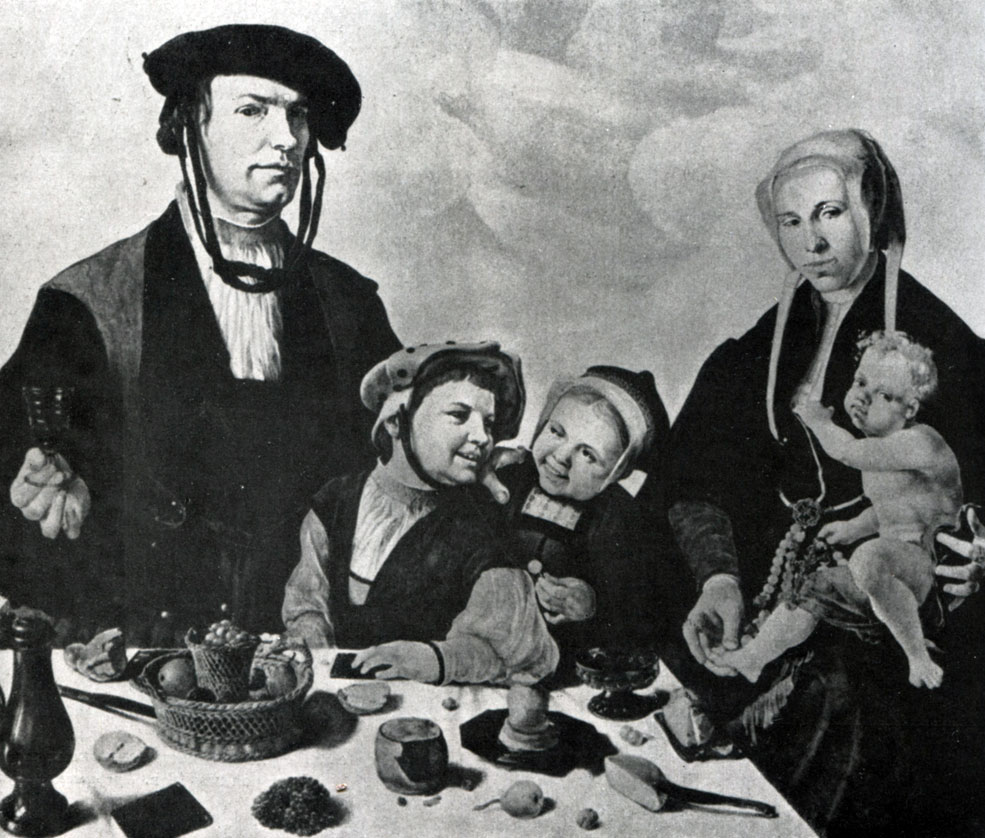 илл.284 Мартин ван Хемскерк. Семейный портрет. До середины 16 в. Касселъ, Музей.