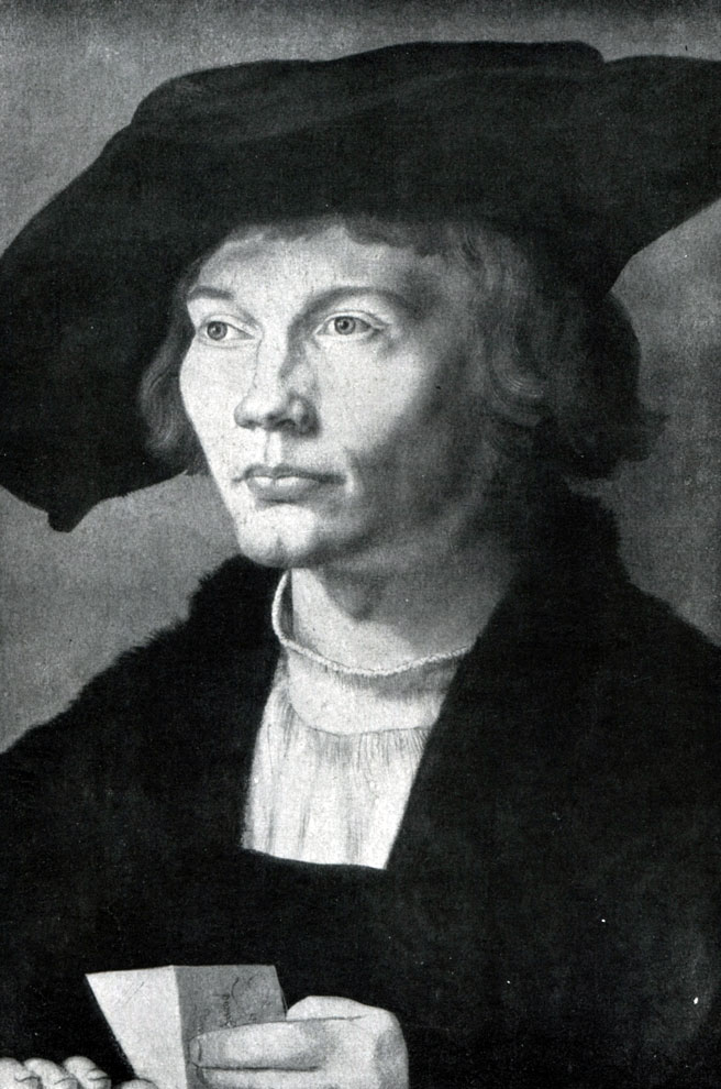 илл.324 Дюрер. Портрет молодого человека (возможно, Бернгарда фон Рестена). 1521 г. Дрезден, Картинная галлерея.