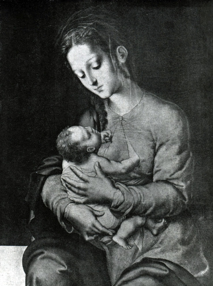 илл.377 Луис Моралес. Богоматерь с младенцем. Ок. 1570 г. Мадрид, Прадо.