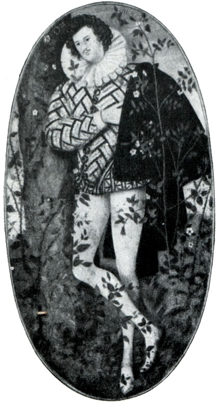 илл.396б Николас Хиллиард. Портрет молодого человека. Миниатюра. 1588 г. Лондон, музей Виктории и Альберта.