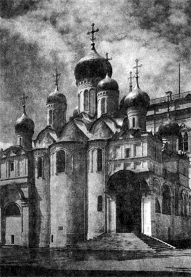 Благовещенский собор в Москве. Вид с северо-востока. 1484-1489