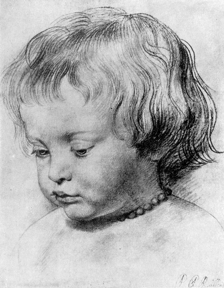 Рубенс. Портрет сына. Рисунок Итальянский карандаш, сангина. Ок. 1620 г. Вена, Алъбертина.