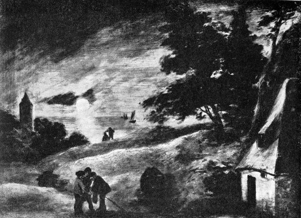 Андриан Браувер. Дюнный ландшафт с восходящей луной. После 1635 г. Берлин.