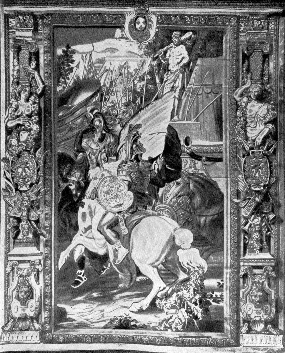 Битва Александра Македонского с Пором. Гобелен по рисунку Шарля Лебрена. До 1687 г. Вена.