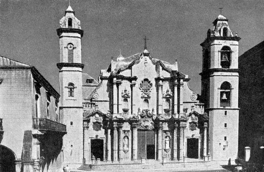 Собор в Гаване. Начат в 1748 г. Западный фасад.