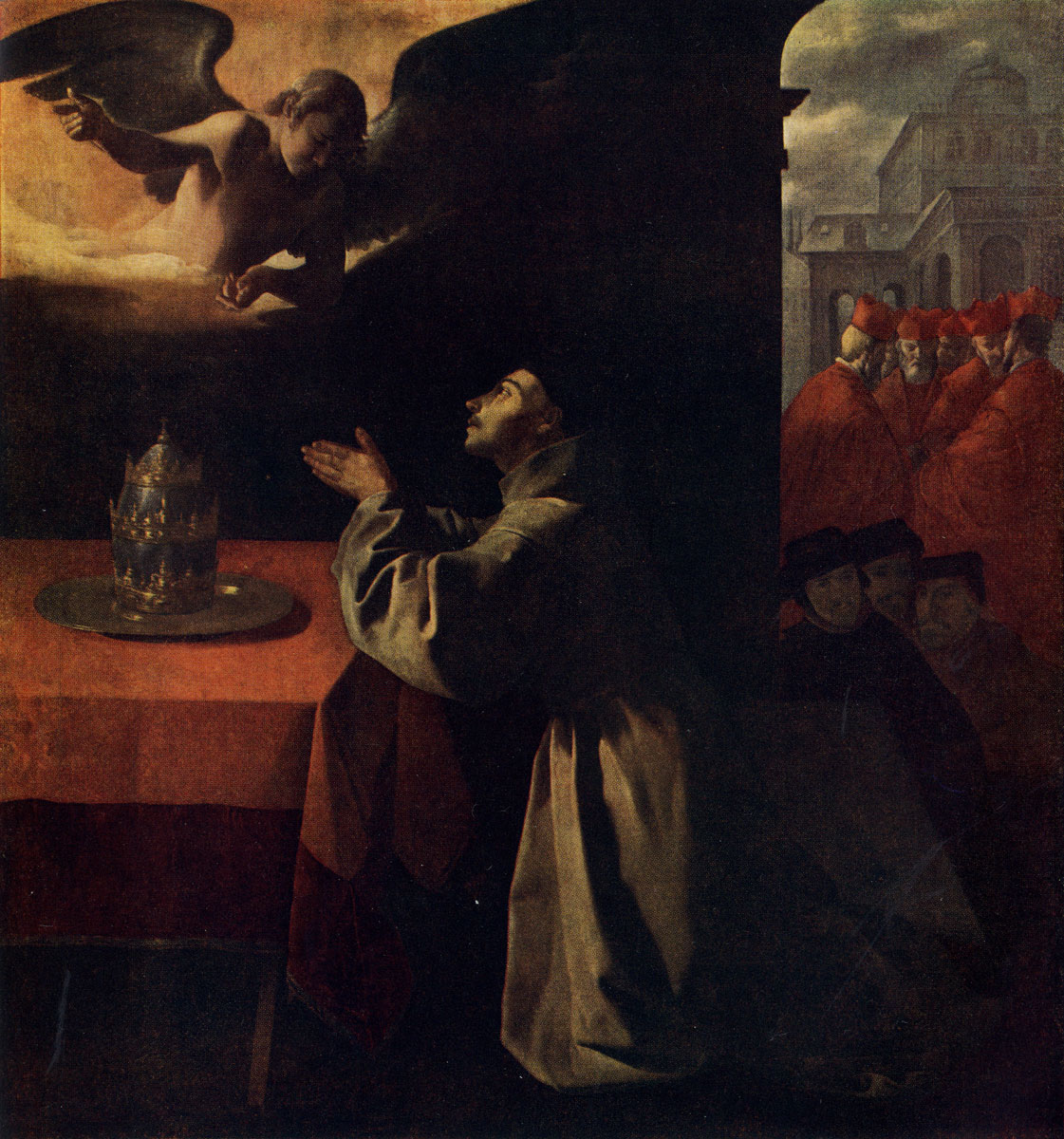 Сурбаран. Молитва св. Бонавентуры. 1629 г. Дрезден, Картинная галлерея.