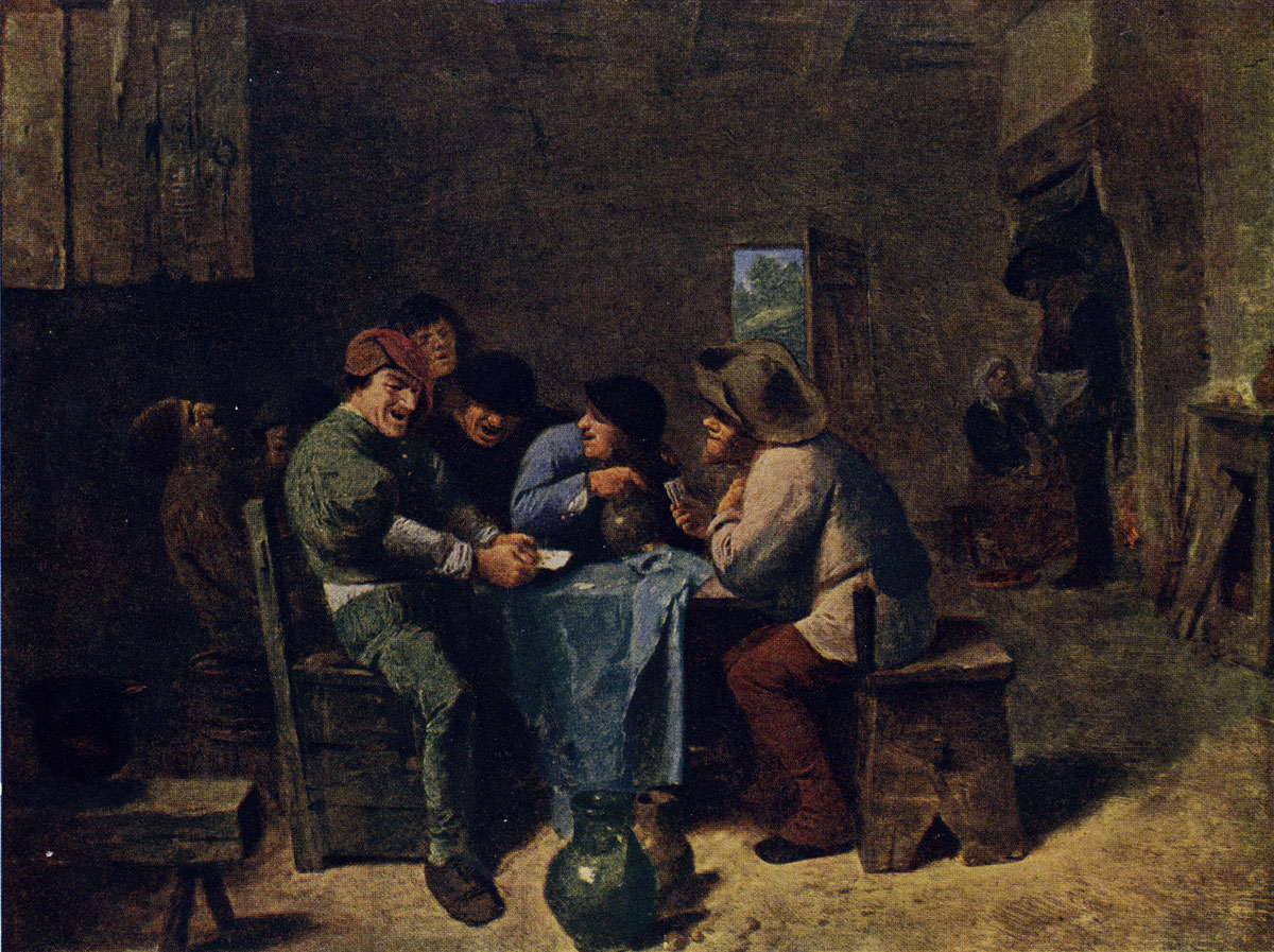 Андриан Бpayвер. Крестьяне, играющие в карты. 1630-е гг. Мюнхен, Старая пинакотека.