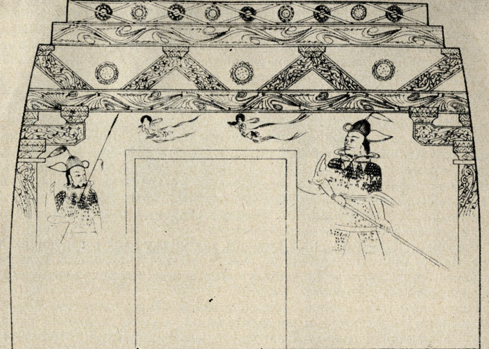 Рис. 1. Роспись из гробницы 'Анак №2'. Прорисовка