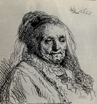 3. Рембрандт. Портрет матери. 1628. Офорт
