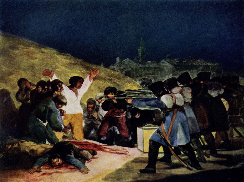 Франсиско Гойя. Расстрел в ночь с 2 на 3 мая 1808 года. 1814 г. Мадрид, Прадо