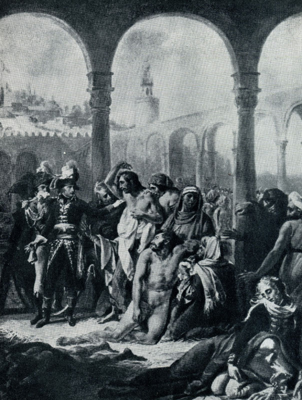 Антуан Гро. Бонапарт посещает зачумленных в Яффе 11 марта 1799 г. Эскиз. Фрагмент. 1803—1804 гг. Шантилъи, музей Конде.