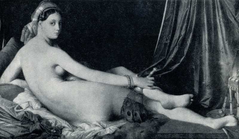  Жан Огюст Доминик Энгр. Лежащая одалиска («Большая одалиска»). 1814 г. Париж, Лувр.