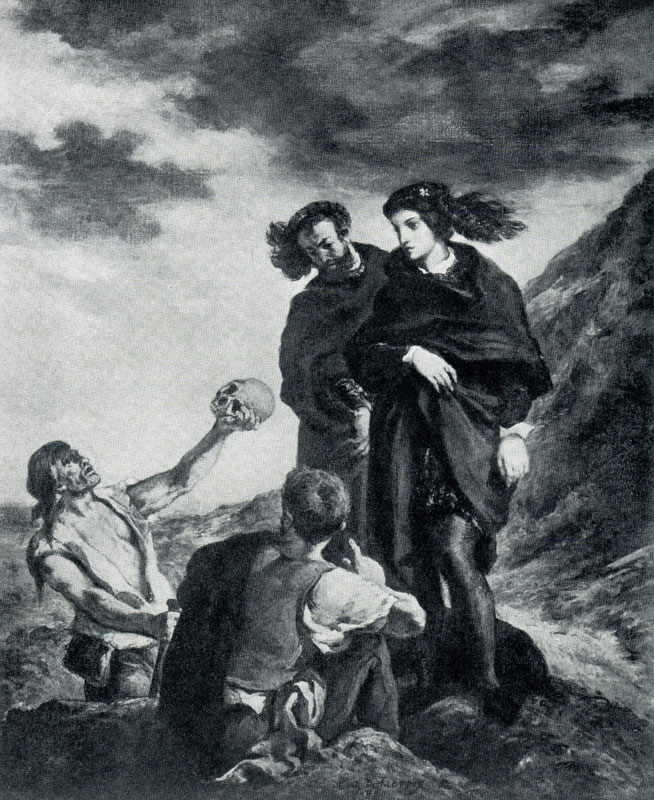 Эжен Делакруа. Гамлет и Горацио на кладбище. 1839 г. Париж, Лувр.