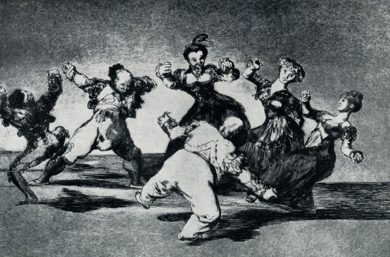 Франсиско Гойя. Танец с кастаньетами. Лист из серии «Диспаратес». Офорт, акватинта. Ок. 1820 г. 