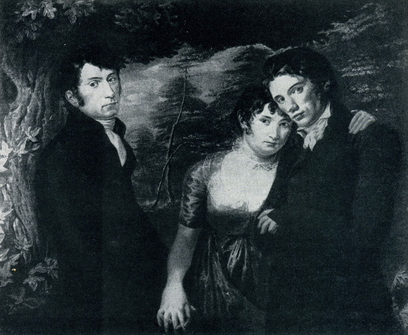 Филипп Отто Рунге. Мы втроем (автопортрет с женой и братом). 1805 г. Не сохранилось; прежде Гамбург, Кунстхалле.
